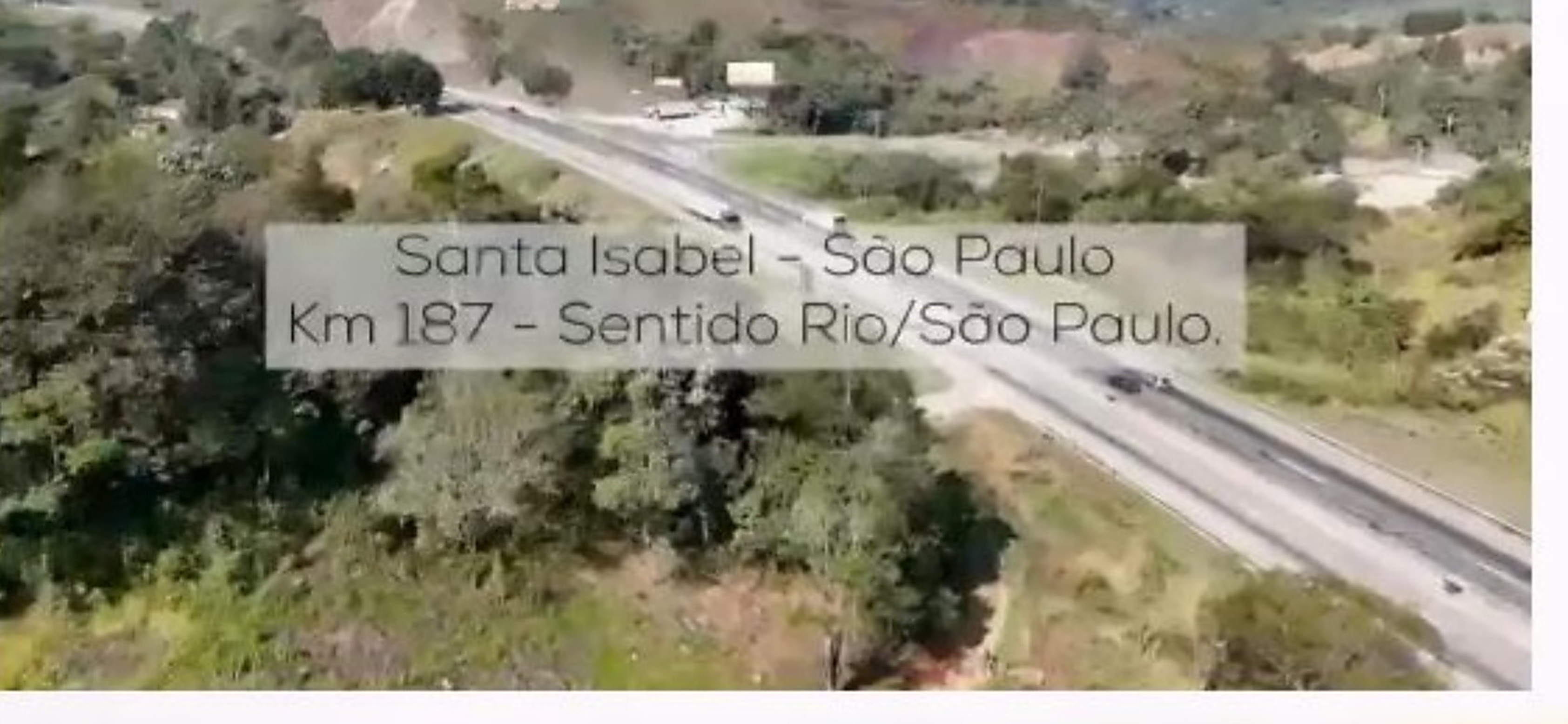 Foto aérea de localização: Rodovia Presidente Dutra no Km 187, sentido Rio/São Paulo, em Santa Isabel/SP